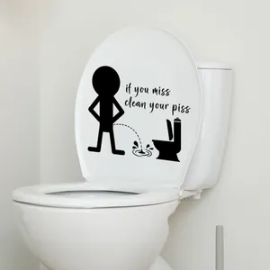 Sticker de Toilette en PVC Imperméable avec Citation Humoristique Autocollant Amovible Créatif Décoration de Salle de Bain