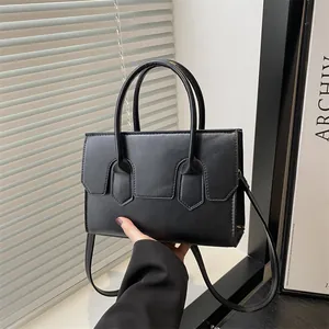 Women's Fashion PU Leather Tote Bag Minimalist Commuter Shoulder Bag Large Capacity Daily Casual Handbag Crossbody Bag