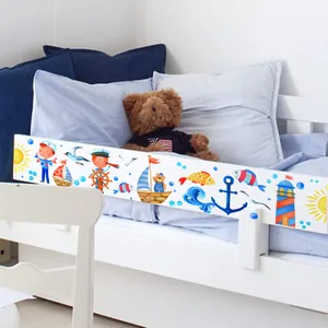 Cartoon nautical sailboat wall decals featuring sailors and lighthouses for kids room