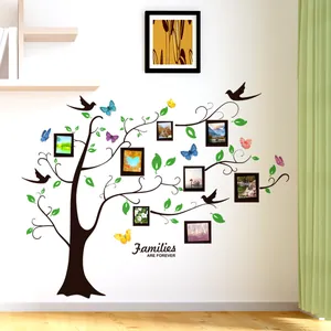 Detail of creative tree photo frame wall sticker with Families Are Forever text