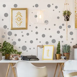 Modern Minimalist Polka Dot Wall Stickers DIY Round Circle Wall Decals PVC Self Adhesive Mural For Bedroom Living Room Home
