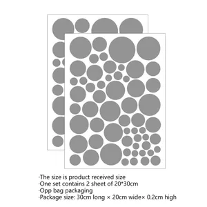 Minimalist grey dot pattern wall stickers set of 2 pieces for bedroom wall decoration