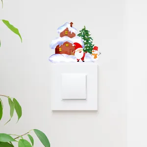 Autocollant d'interrupteur Père Noël et maison pour déco murale de Noël