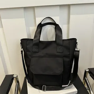 Sac Fourre-tout en Nylon Grande Capacité pour Femmes Sac à Bandoulière Minimaliste Avec Poche Avant Sacoche pour Voyage Quotidien