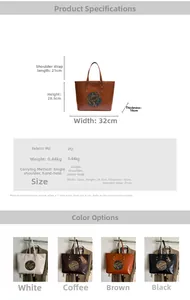 Guía de tallas del bolso tote con diseño tótem dimensiones 32x28,5x16cm y correa de hombro