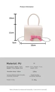 Spécifications détaillées de taille pour le mini sac à bandoulière avec dimensions et poids