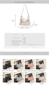 Detailed size specifications and color options for the minimalist PU leather backpack