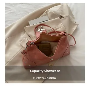 Borsa a spalla punk Y2K rosa con interno spazioso per portafoglio, cellulare e trucchi
