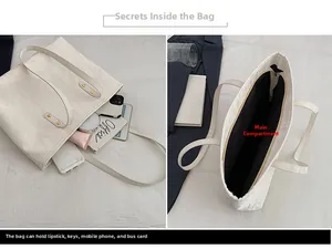 Detail showing white pleated tote bag interior space and daily essentials storage
