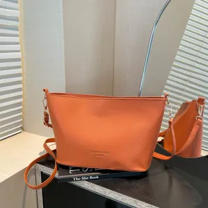 Women Fashion Litchi Pattern PU Leather Underarm Bucket Bag Large Capacity Urban Minimalist Shoulder Crossbody Bag Daily Commute Top Handle Bag