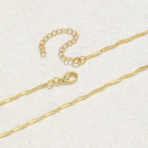 Minimalist 18K Gold Plated Copper Necklace Chain For Women Men Fashion Box O-Chain Water Wave Link Necklace Jewelry Accessory