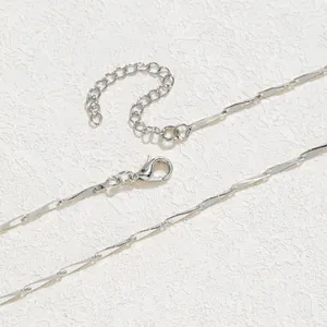Polished S925 sterling silver twist chain necklace with lobster clasp close-up