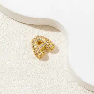 Elegant gold-plated letter A pendant with micro-paved cubic zirconia stones