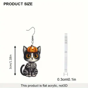 Maattabel met 3cm hoogte en 0,3cm dikte voor platte acryl Halloween oorbellen