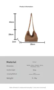 Guide des tailles du sac à bandoulière en crochet fait main avec fleurs colorées