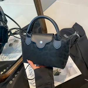 Leopard Print Mini Handbag For Women Vintage PU Leather Shoulder Crossbody Bag With Removable Strap Fashion Tote Purse