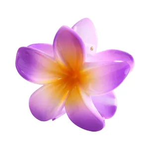 8cm Haarklammer in lila Farbverlauf mit Plumeria-Blütenform für Damenfrisuren
