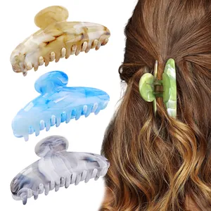 Cloud Pattern Crescent Hair Claw Clip Large Marble Texture Acetate Hair Clamp For Women Stylish Fashion Hair Styling Accessories