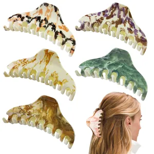 Large Crescent Marble Hair Claw Clip For Women Irregular Spotted Acetate Hair Jaw Non-slip Fashion Hair Clamp Accessories