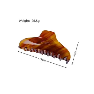 Large tortoiseshell crescent hair claw clip for women, 11cm length, 26.5g weight