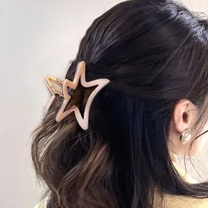 Zartrosa durchscheinende Stern-Haarklammer für Damen zum Stylen von Hochsteckfrisuren
