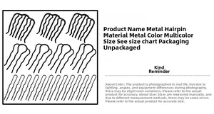 Detailed technical diagram of metal hair comb inserts showing dimensions and multi-teeth design