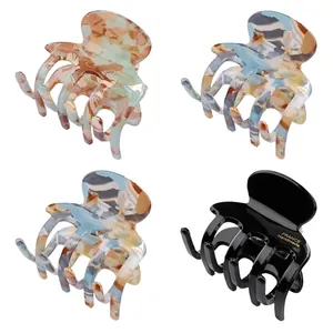 Acetate Hair Claw Clip For Women Marble Tortoise Shell Pattern Back Of Head Ponytail Holder Handmade Fashion Hair Accessories