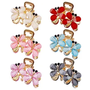 Mollette a Artiglio per Capelli a Farfalla con Strass alla Moda in Lega di Metallo Sfumate per Donna Accessori per Capelli