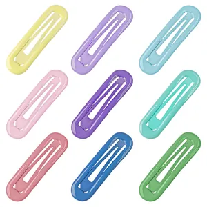 Dames Eenvoudige Metalen Snap Haarclips Emaille Rechthoekige Opengewerkte BB Clips Effen Kleur Haarpelden Antislip Pony Clips Haaraccessoires