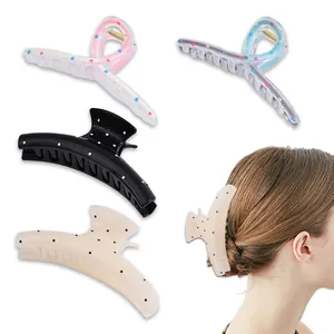 Lot de pinces à cheveux à pois avec finitions transparentes et mates pour chignons