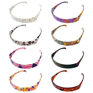 Foldable Resin Hairband With Non-slip Teeth Marble Leopard Floral Print Portable Fashion Headband For Women Hair Accessories