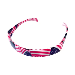 Detail showing inner anti-slip teeth of the foldable American flag headband