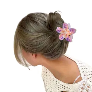 8cm Haarklammer mit Farbverlauf Frangipani-Blüte aus Acetat in Marmor-Optik
