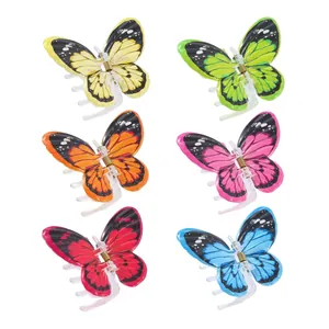 Lot de 6 pinces à cheveux papillon colorées avec motifs vifs pour coiffures de femmes