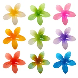 Set di 9 fermagli per capelli a forma di fiore con sfumature colorate per uno stile estivo