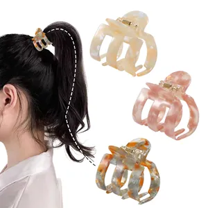 Moda Vuoto Acetato Pinza per Capelli Geometrico Rettangolare Marmo Leopardo Modello Supporto Coda di Cavallo Accessori Capelli Donna
