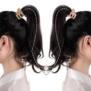 Mini mollette per capelli in acetato per code di cavallo con motivi ambra e rosa marmo