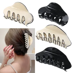 French Vintage Acetate Hair Claw Clip For Women Elegant Large Small Black Cream White Shark Hair Clips Hair Accessories