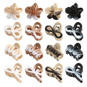 Gradient Hair Claw Clips For Women Plumeria Flower 8-Shape M-Style Fish Small Shark Clips Fashion Hair Accessories Daily Use