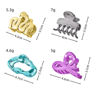 Size guide for colorful mini metal cloud hair clips with weight and dimensions info