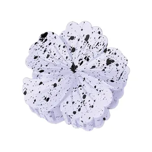 8cm gradient frangipani hair claw clip with purple matte finish and ink splash pattern