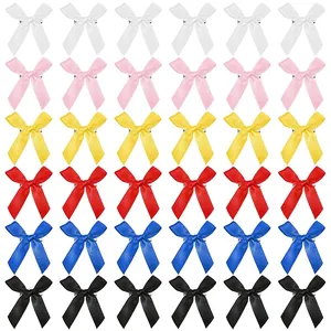 Barrettes à Cheveux Nœud Papillon en Ruban Fait à la Main Doux Satin Gingham Carreaux Pince Bec de Canard Mini Accessoires Cheveux