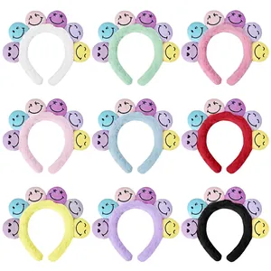 Lustiges Smiley Gesicht Plüsch Stirnband Niedlich Pom Pom Emoji Haarband Zum Gesicht Waschen Make-up Party Damen Haar Accessoires