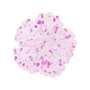 Detail of 8cm gradient plumeria hair claw clip with pink speckled petal texture