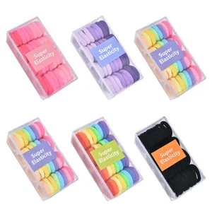 32-piece set of high-elasticity hair ties in assorted colors and clear storage boxes
