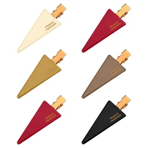 Triangle Non-marking Hair Clip Colorful Acetate Acrylic Hairpins Simple Side Clip France Handmade Hair Accessories For Women