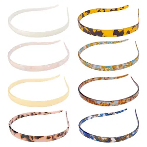 Cellulose Acetate Thin Headband For Women Non-Slip Tortoiseshell Marble Pattern Hair Band Face Wash Daily Hair Accessories