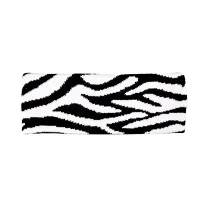 Bandeau de sport unisexe en maille avec motif zébré noir et blanc très tendance