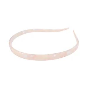 Pink marble texture acetate headband with non-slip teeth for women daily hair styling