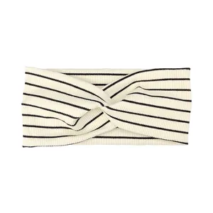 Bandeau unisexe en tissu côtelé rayé avec un design élégant à nœud croisé